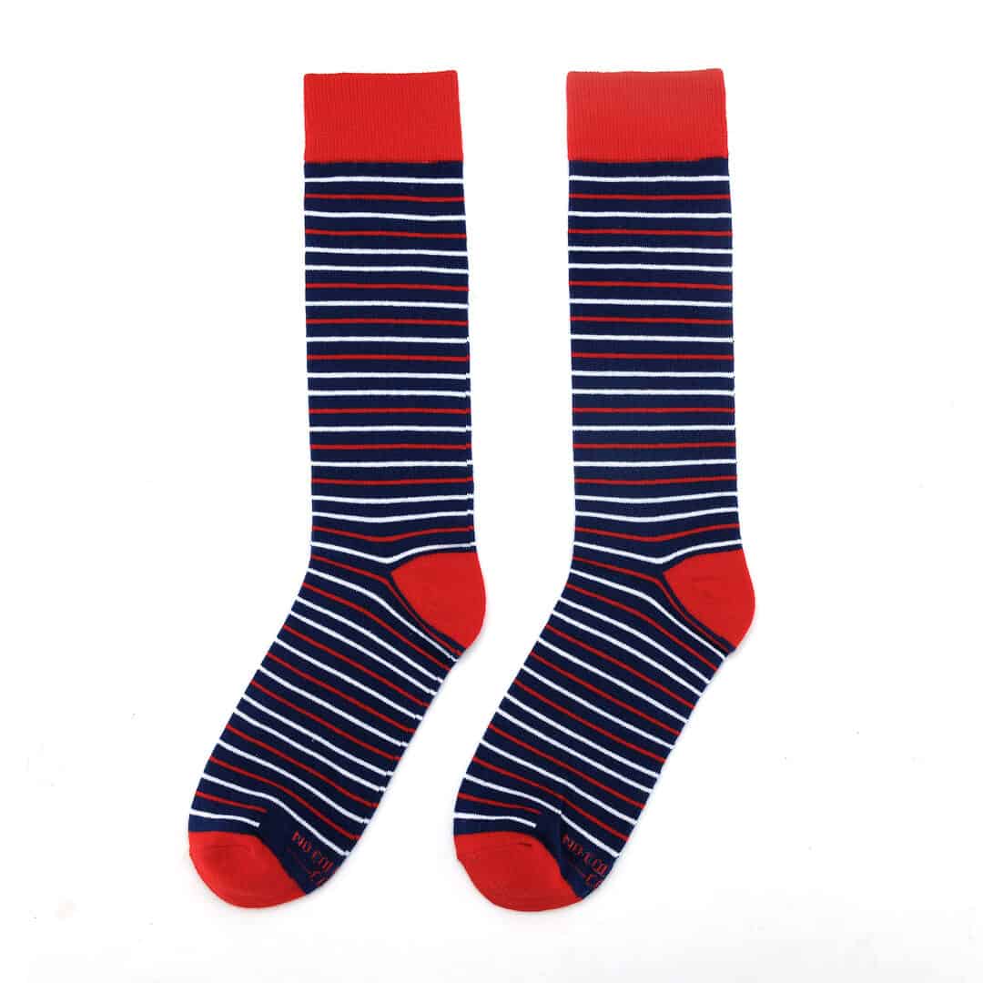 Navy & Red Stripe Socks