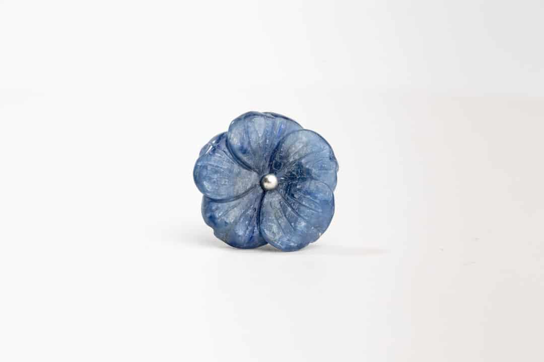 Gemstone Kyanite Flower Pin