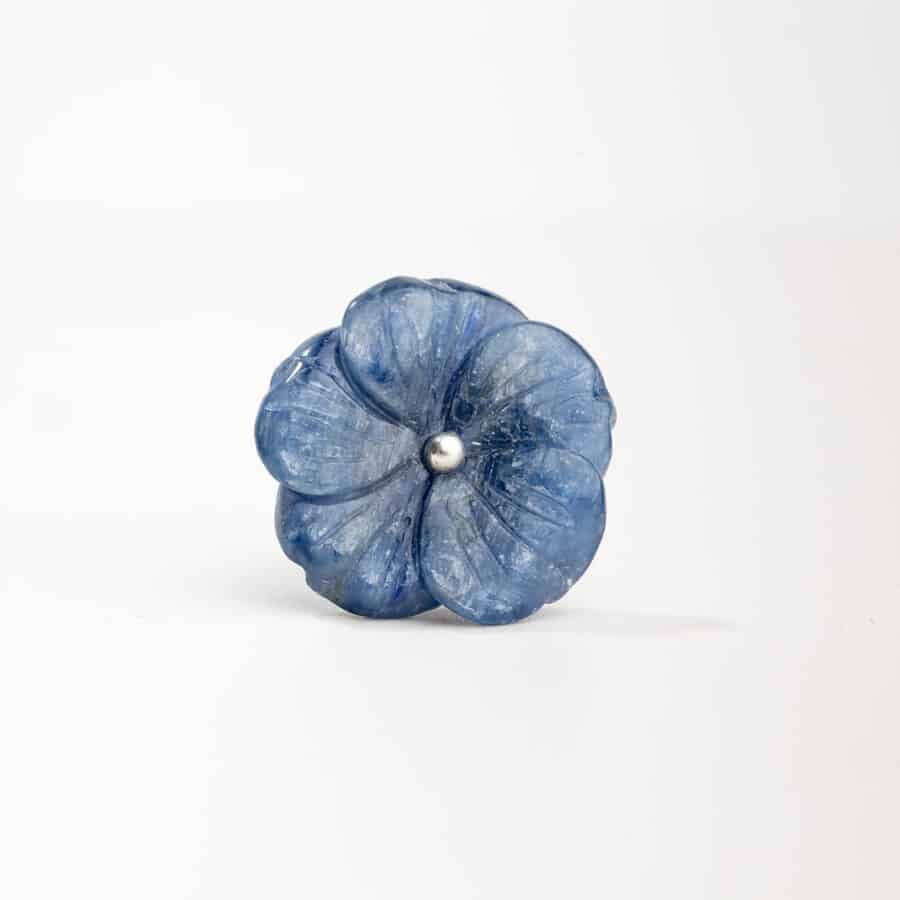 Gemstone Kyanite Flower Pin