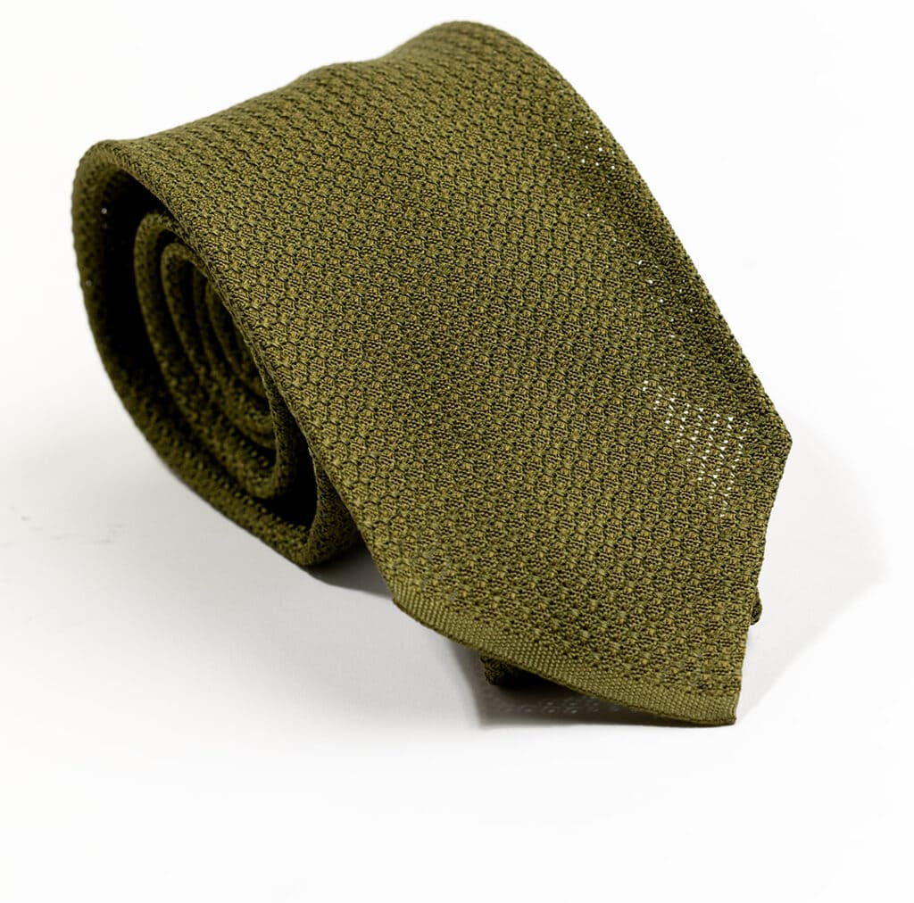 Olive Silk Grenadine Tie