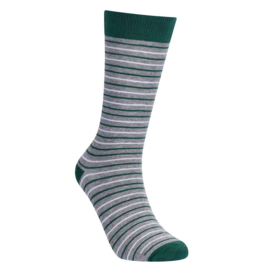 Green & Grey Stripe Socks