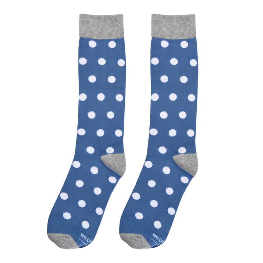 Steel Blue Polka Dot Socks