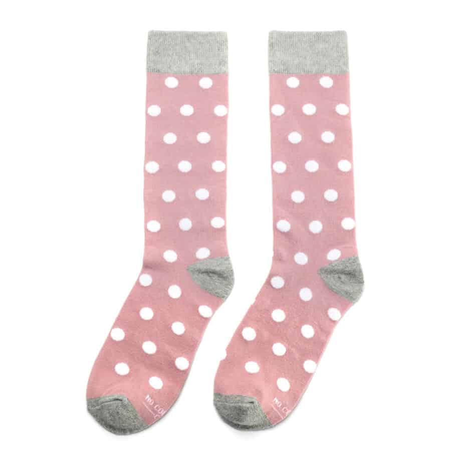 Dusty Rose Polka Dot Socks