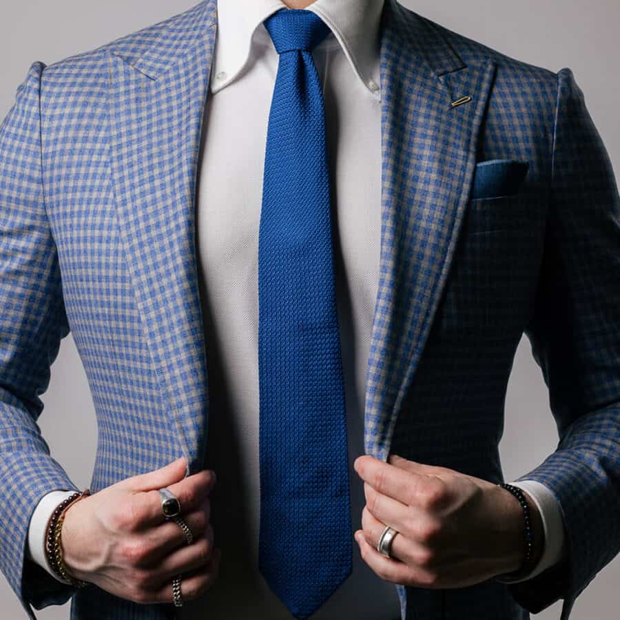 Blue Silk Grenadine Tie