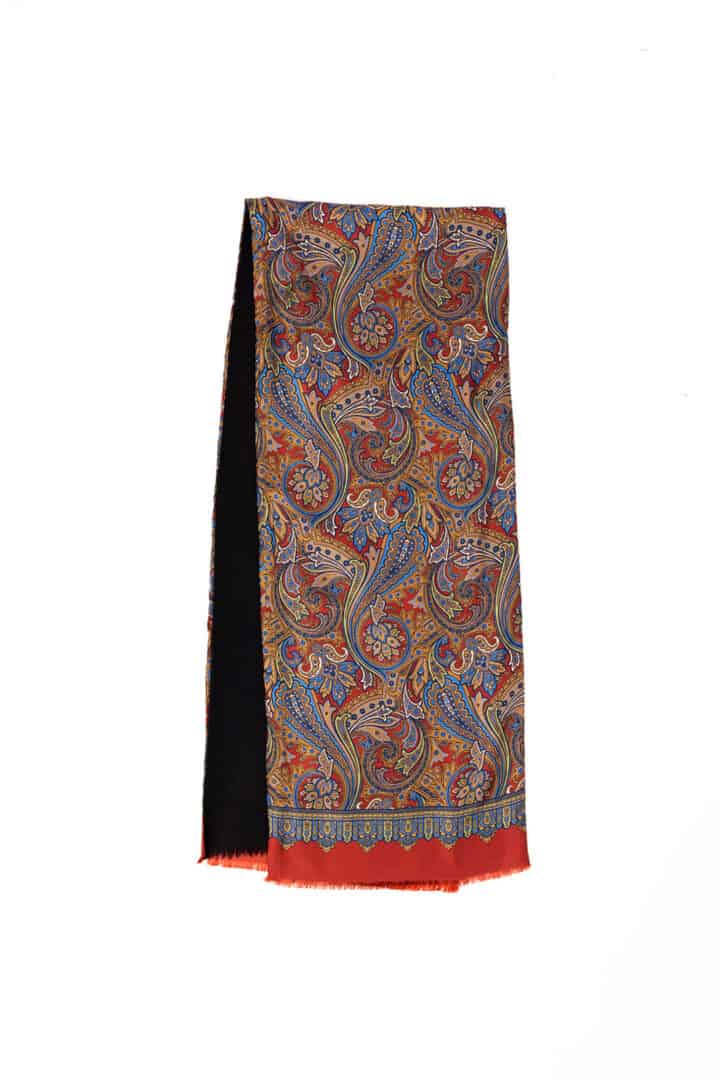Red Paisley Formal Silk Scarf
