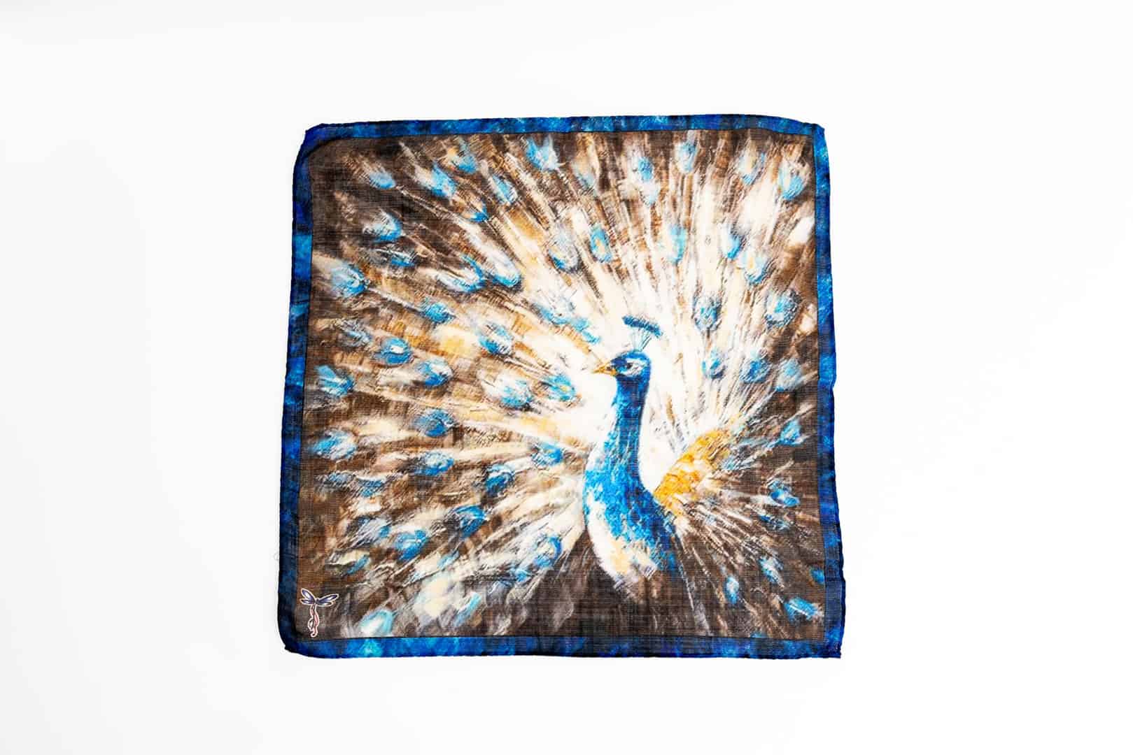 Peacock Pocket Square