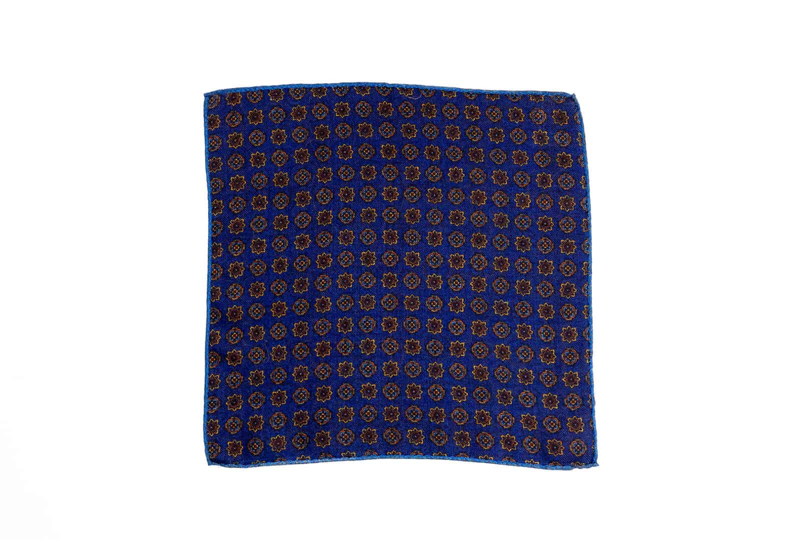 Blue & Orange Geometric Pocket Square