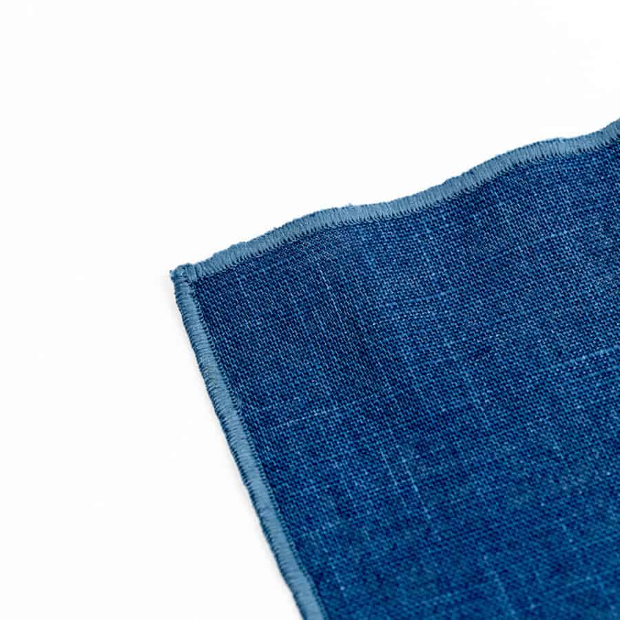 Saturated Blue Linen Pocket Square