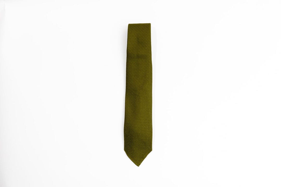 Olive Green Silk Grenadine Tie