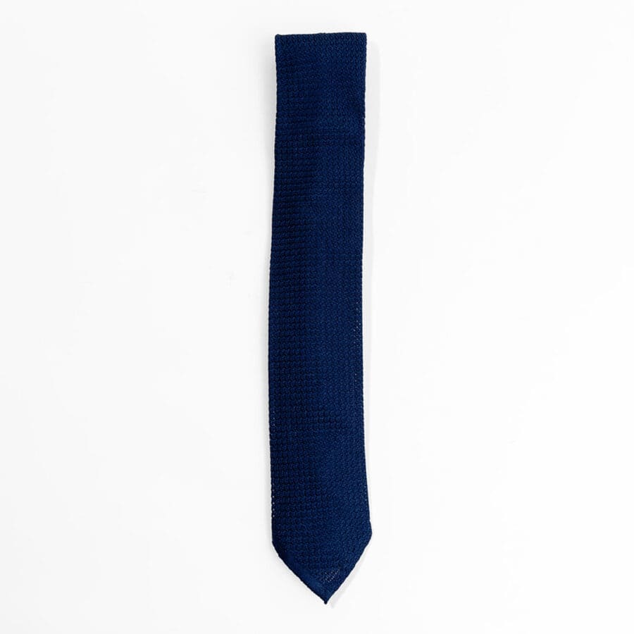 Navy Silk Grenadine Tie