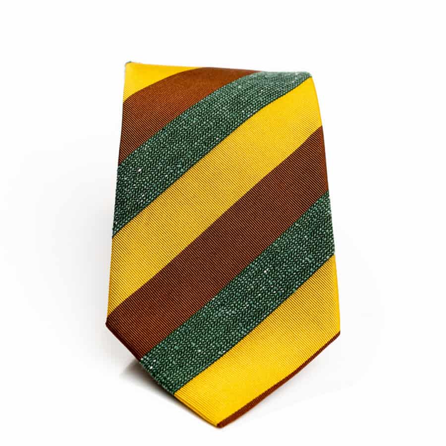 Mustard, Green & Brown Stripe Tie