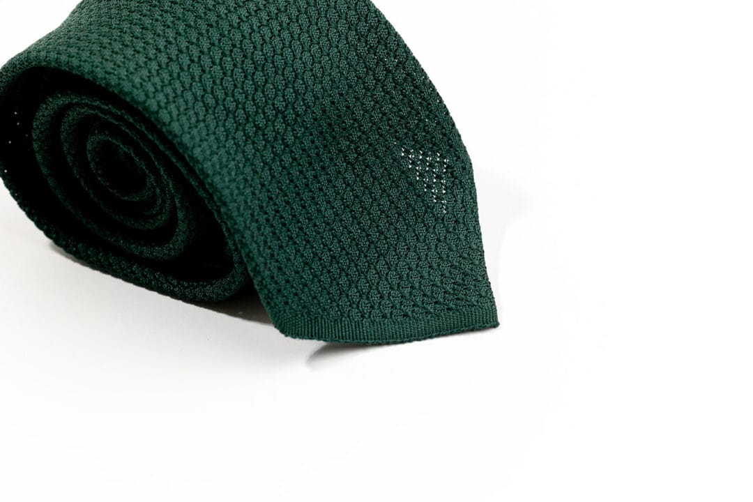Dark Green Silk Grenadine Tie