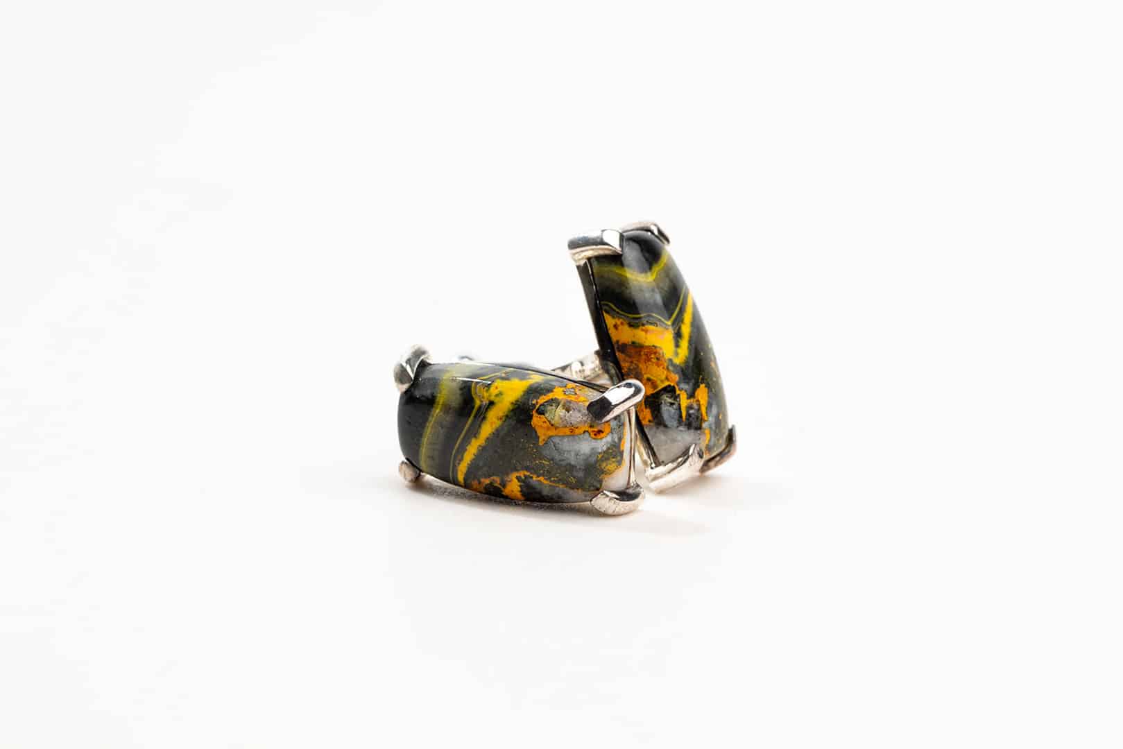 bumble bee jasper gemstone cufflinks