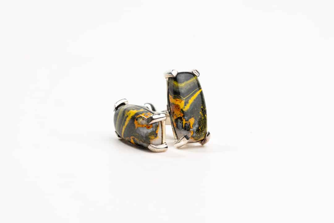 bumble bee jasper gemstone cufflinks