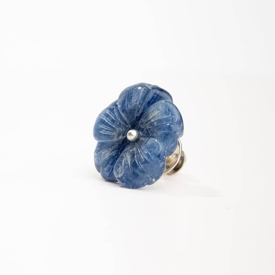 Kyanite Flower Gemstone Pin