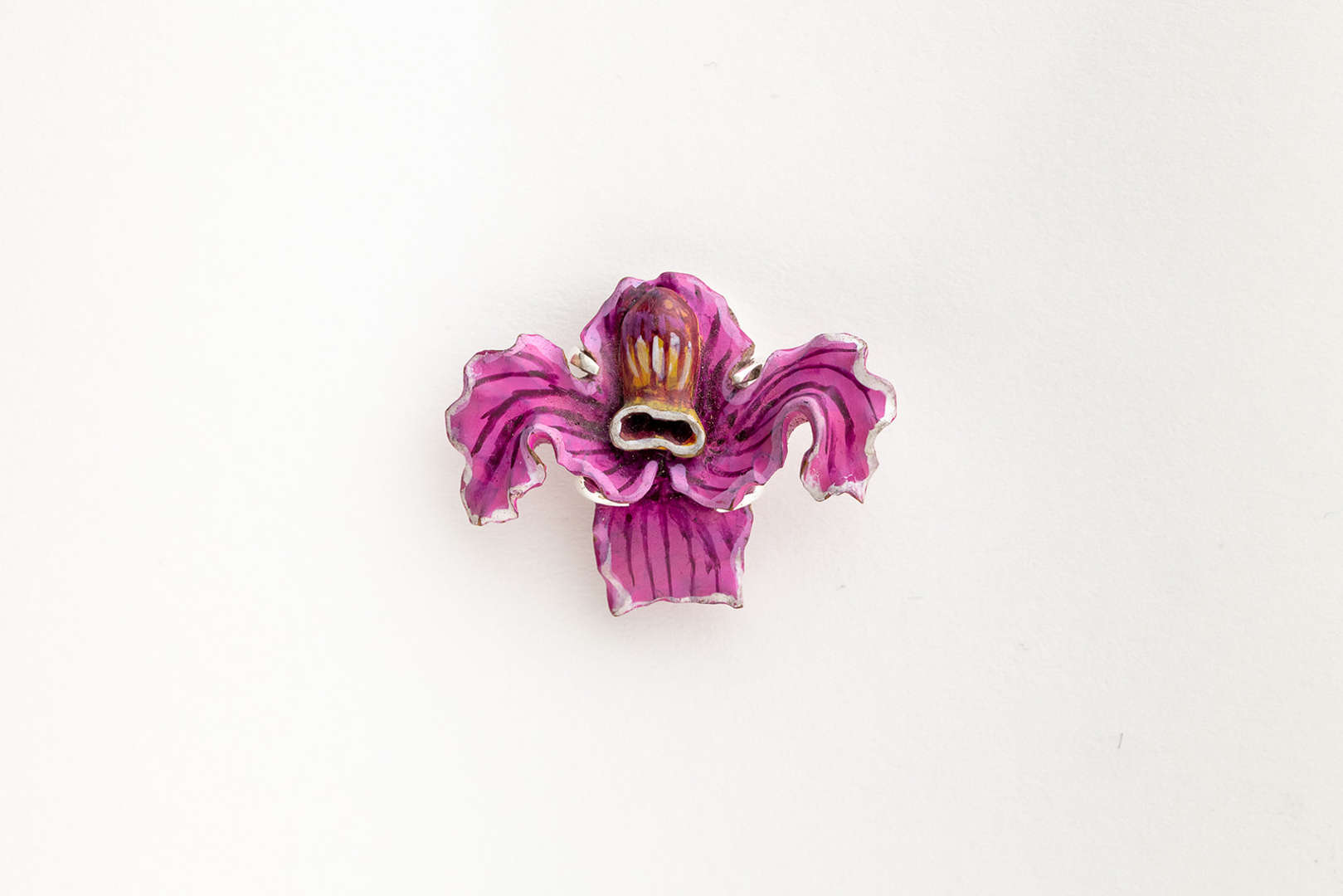 Pink Orchid Hand-Painted Pin