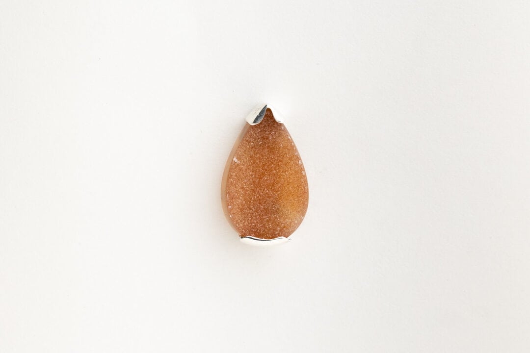 Tangerine Druzy Drop Gemstone Pin