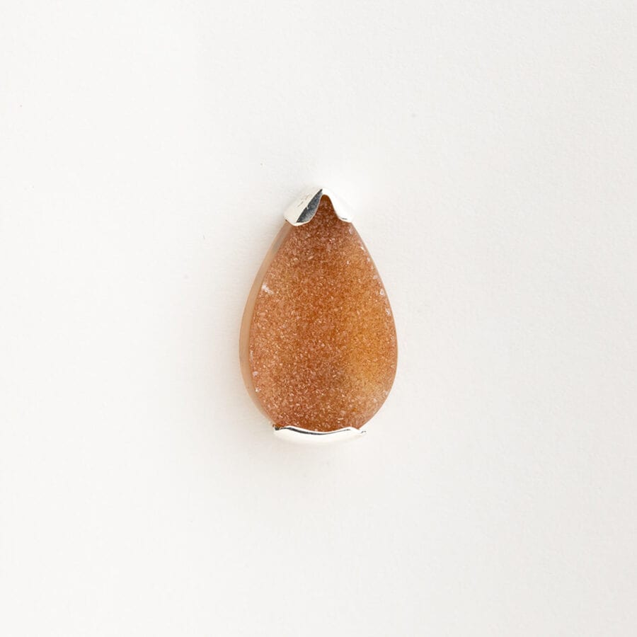 Tangerine Druzy Drop Gemstone Pin