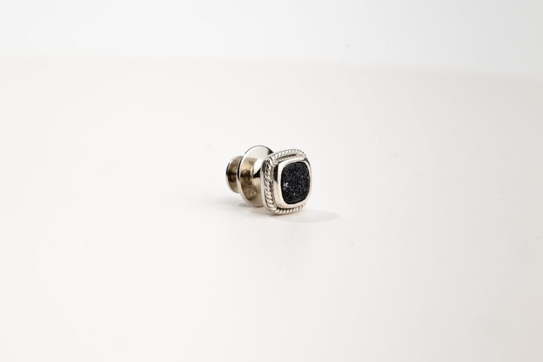 Black Druzy Gemstone Pin