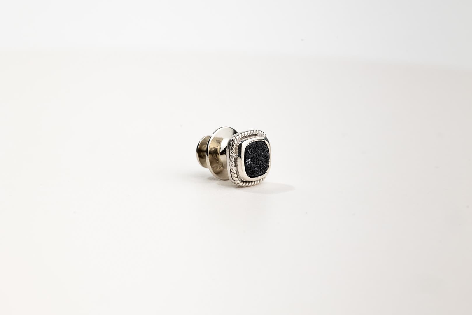Black Druzy Gemstone Pin
