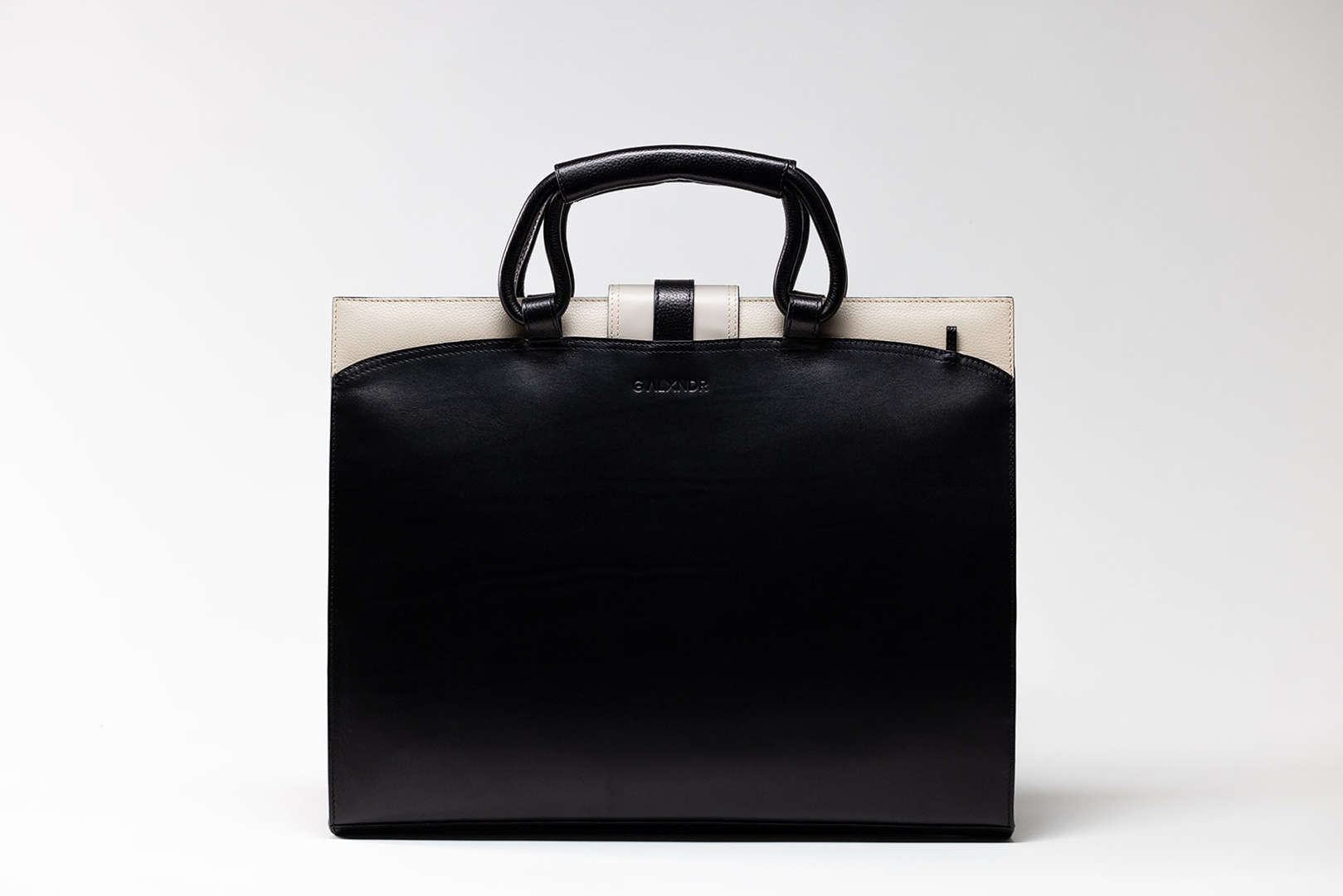 Black and Ivory leather briefcase