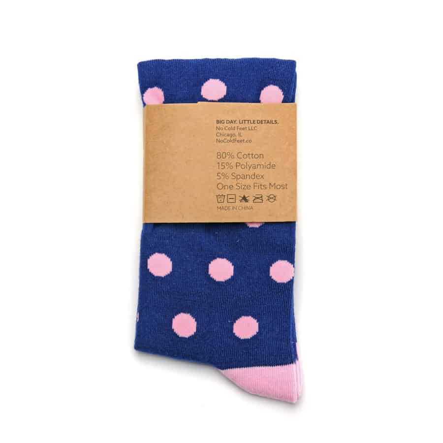 Navy & Pink Polka Dot Socks